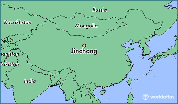 map showing the location of Jinchang