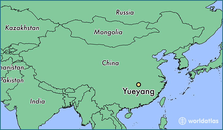 map showing the location of Yueyang