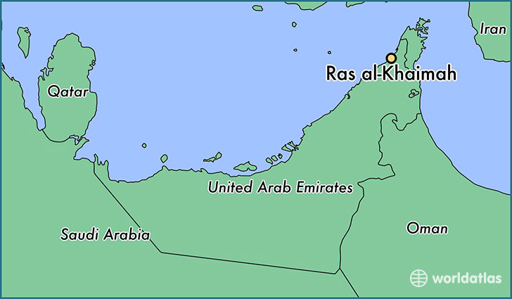 map showing the location of Ras al-Khaimah