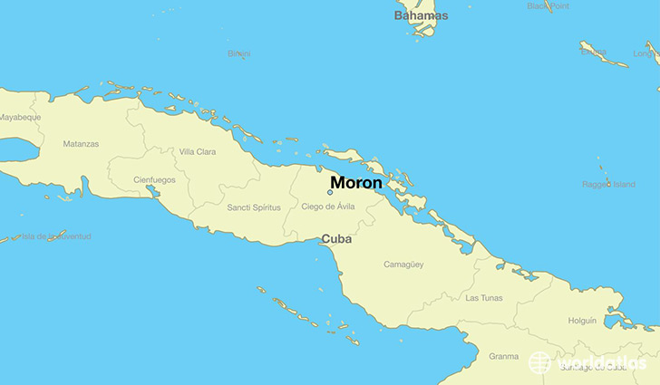 map showing the location of Moron