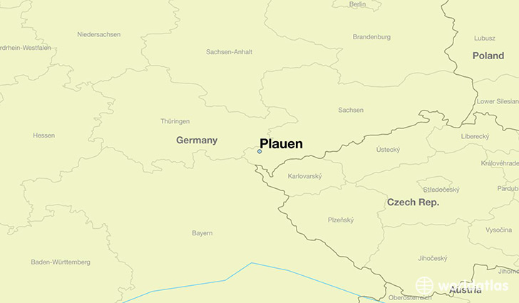 map showing the location of Plauen