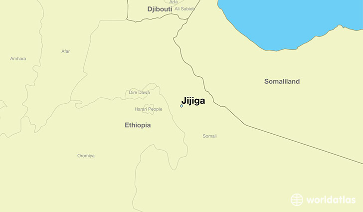 map showing the location of Jijiga