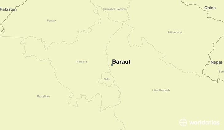 map showing the location of Baraut