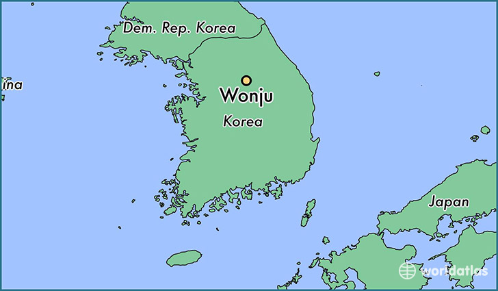 map showing the location of Wonju
