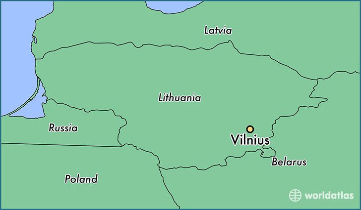 map showing the location of Vilnius