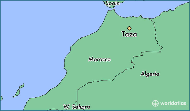map showing the location of Taza
