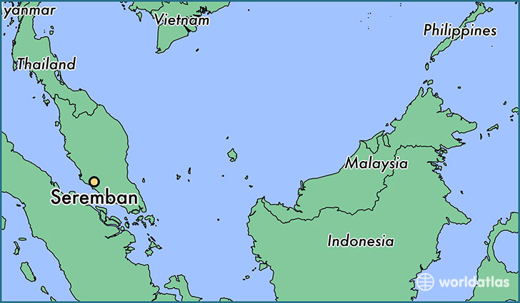 map showing the location of Seremban