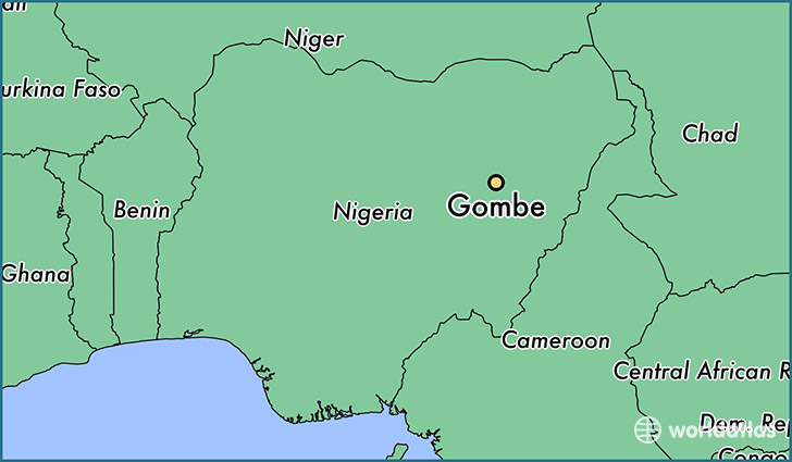 map showing the location of Gombe