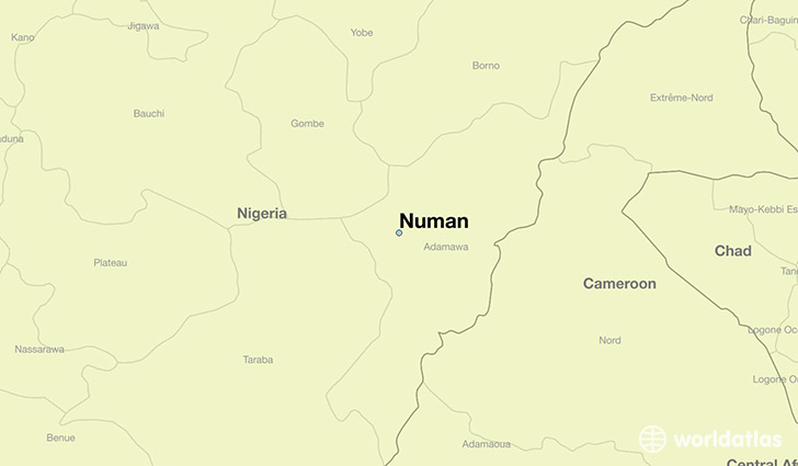 map showing the location of Numan