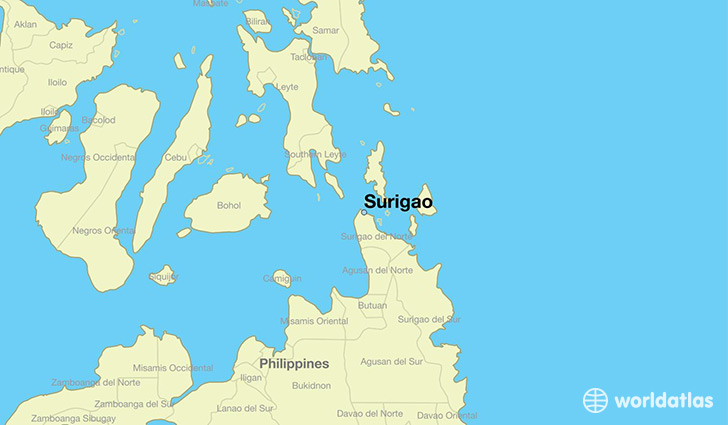 map showing the location of Surigao