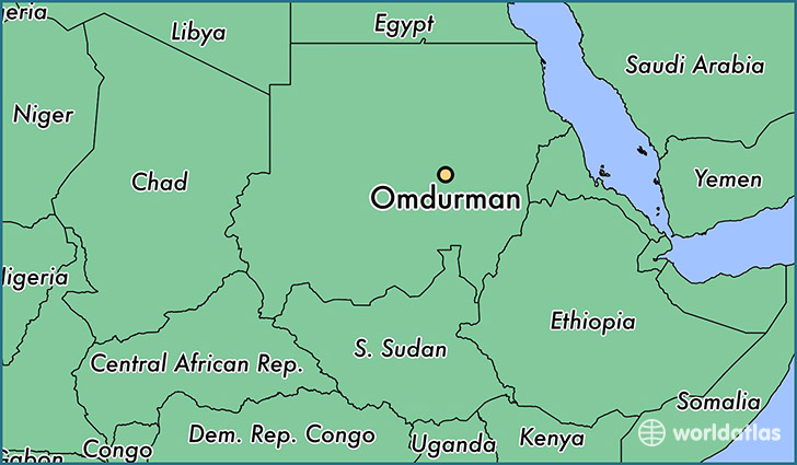 map showing the location of Omdurman