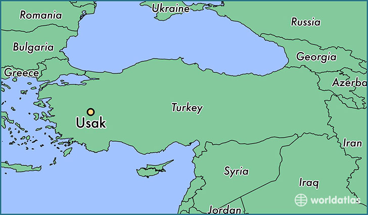 map showing the location of Usak