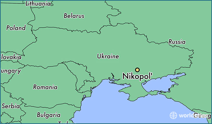 map showing the location of Nikopol'