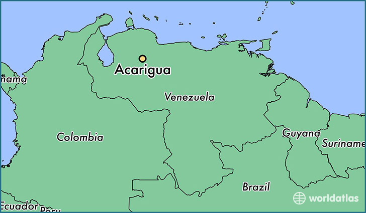 map showing the location of Acarigua