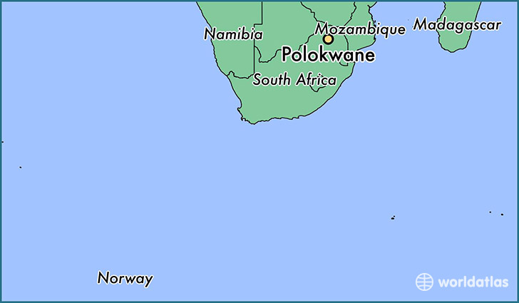 map showing the location of Polokwane
