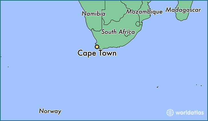 map showing the location of Cape Town