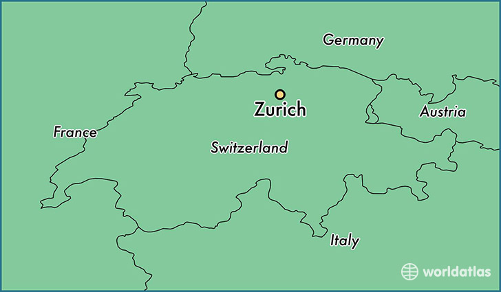 map showing the location of Zurich