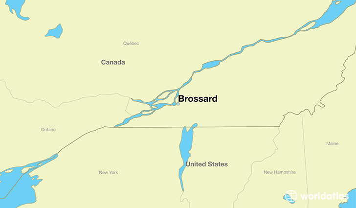 map showing the location of Brossard