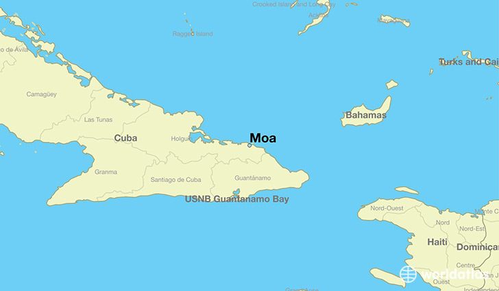 map showing the location of Moa