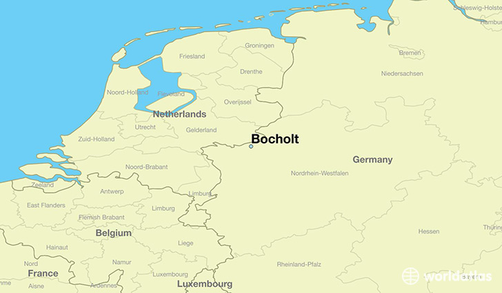 map showing the location of Bocholt