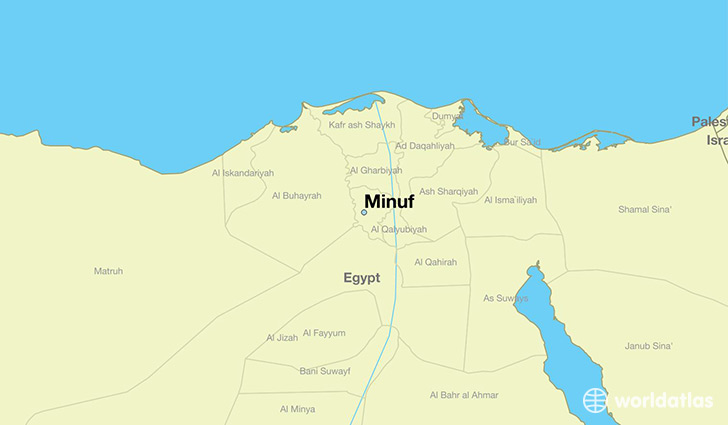 map showing the location of Minuf
