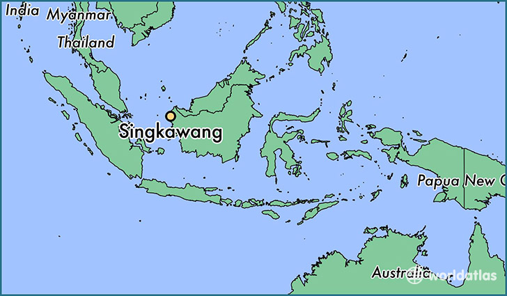 map showing the location of Singkawang