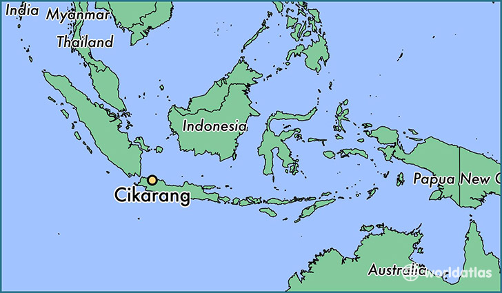 map showing the location of Cikarang