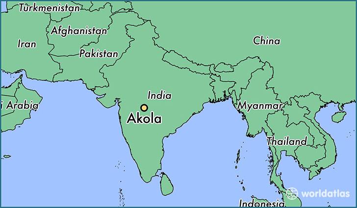 map showing the location of Akola