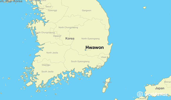 map showing the location of Hwawon