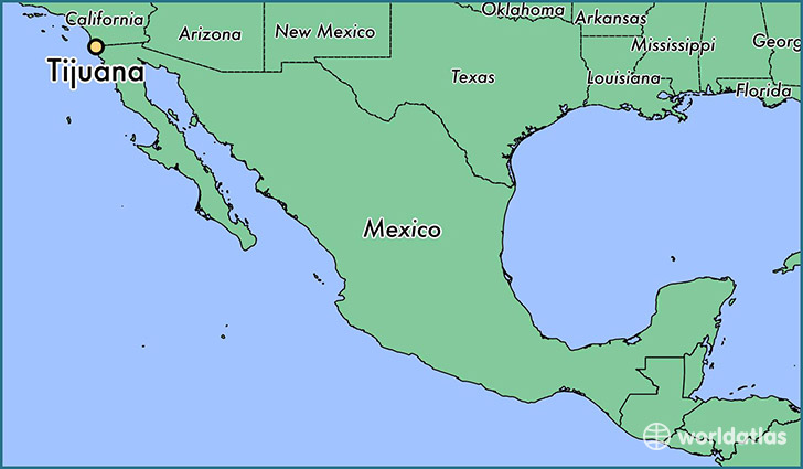 map showing the location of Tijuana