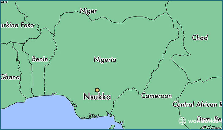 map showing the location of Nsukka