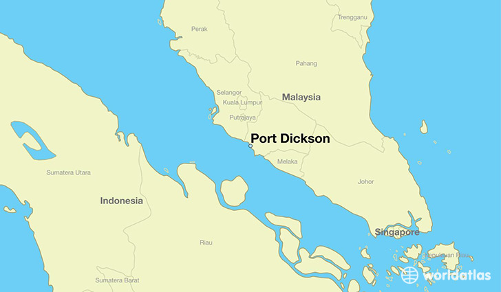 map showing the location of Port Dickson