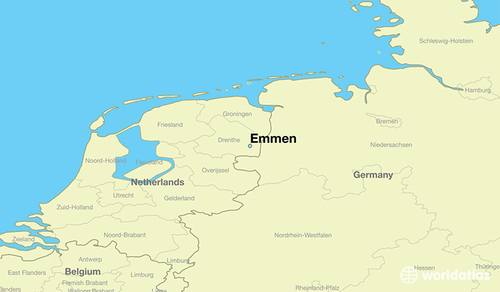 map showing the location of Emmen