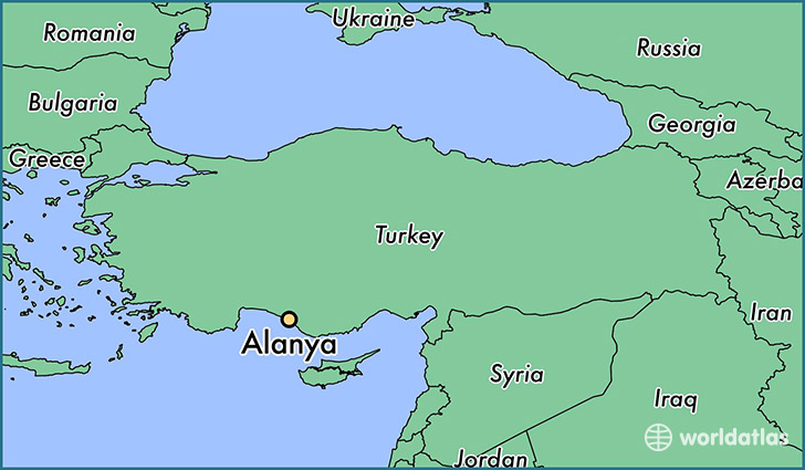 map showing the location of Alanya