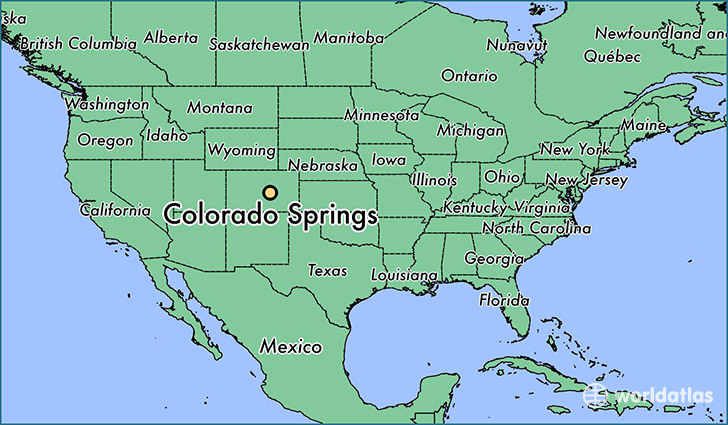 map showing the location of Colorado Springs