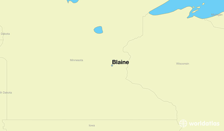 map showing the location of Blaine