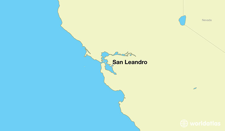 map showing the location of San Leandro