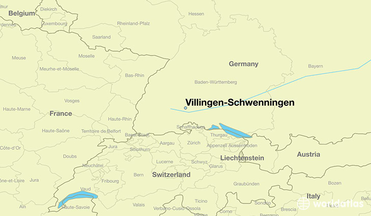 map showing the location of Villingen-Schwenningen