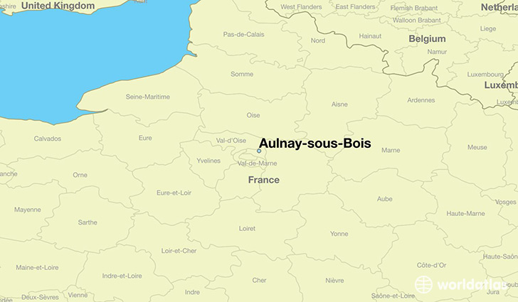 map showing the location of Aulnay-sous-Bois
