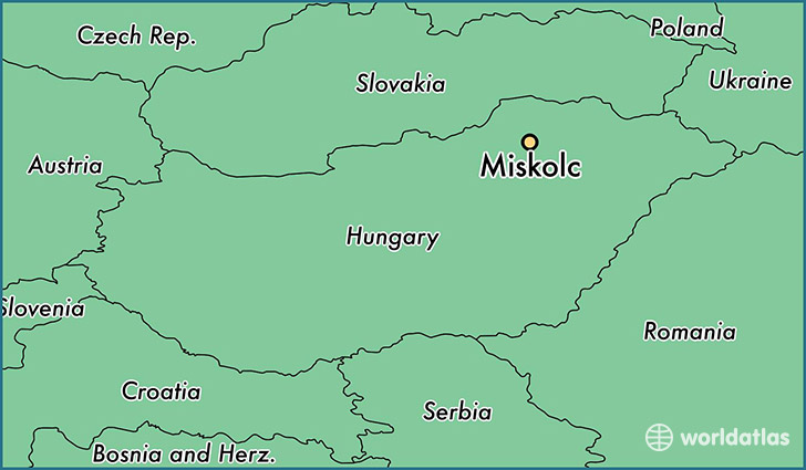 map showing the location of Miskolc