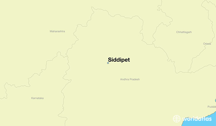 map showing the location of Siddipet