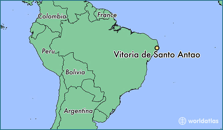 map showing the location of Vitoria de Santo Antao