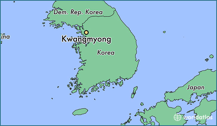 map showing the location of Kwangmyong