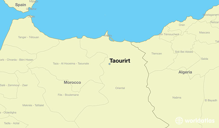 map showing the location of Taourirt