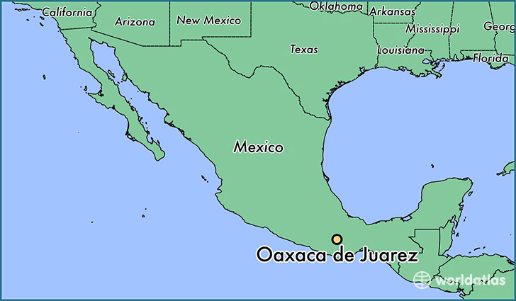 map showing the location of Oaxaca de Juarez