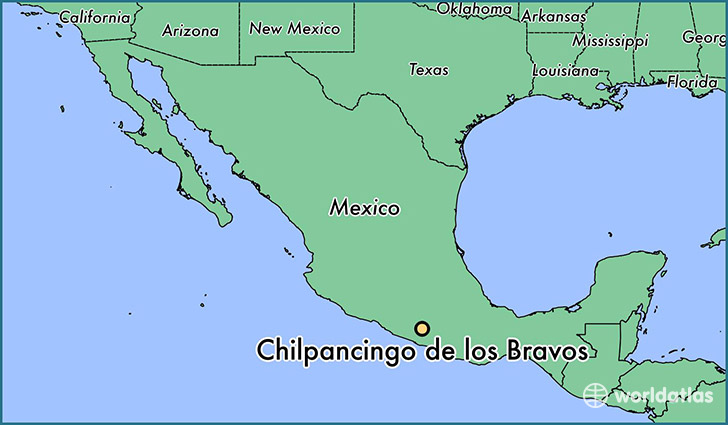 map showing the location of Chilpancingo de los Bravos