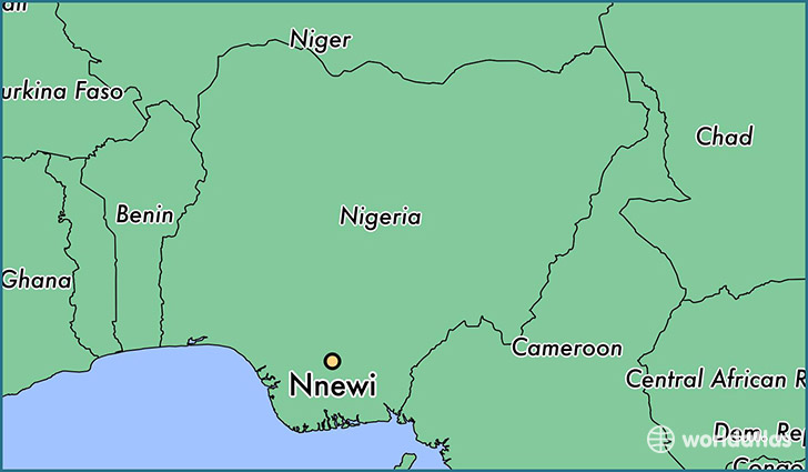 map showing the location of Nnewi