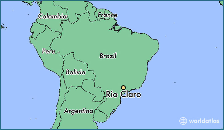 map showing the location of Rio Claro