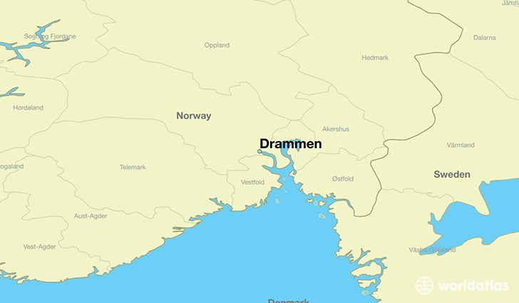 map showing the location of Drammen