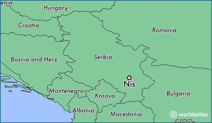 map showing the location of Nis